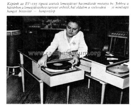 Mono Turntable Deck Crystaltone EV-105; Elektroakusztikai és (ID = 3126661) Sonido-V