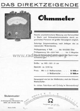 Ohmmeter ; Elektrodyn, Emanuel (ID = 207197) Equipment