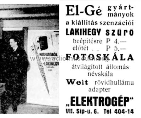 Lakihegyszűrő - Wave Trap ; Elektrogép; Budapest (ID = 2489559) mod-past25