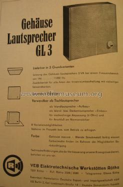 Gehäuse-Lautsprecher GL3; Elektrotechnische (ID = 1488579) Speaker-P