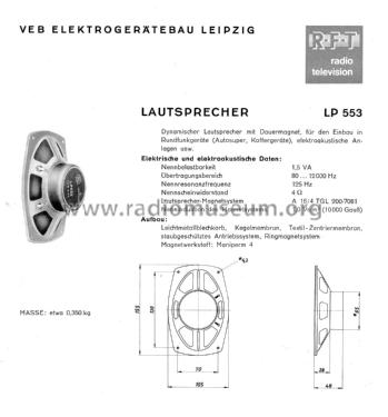Lautsprecherchassis LP553; Elektrogerätebau (ID = 2104294) Altavoz-Au