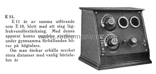 2-Rörsmottagare E11; Elektromekano; (ID = 2535191) Radio