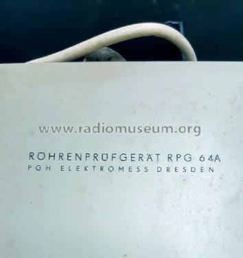Röhrenprüfgerät RPG64A; Elektromess Dresden; (ID = 2197902) Equipment