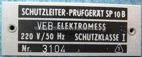 Schutzleiter-Prüfgerät SP 10B; Elektromess Dresden; (ID = 2469292) Equipment