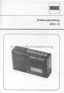 Kassettenrecorder KDG-U ; Elektronik Gera, VEB (ID = 1241703) R-Player