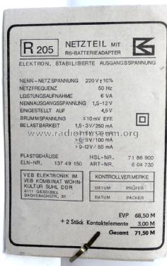 Netzteil R205; Elektronik Gießübel, (ID = 2378414) Power-S