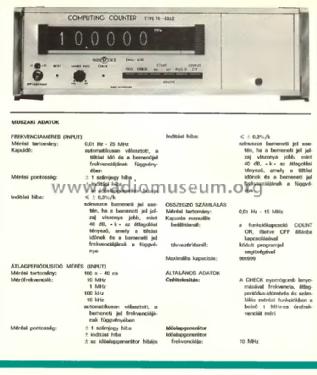 Computing Counter 1648 / TR-5262; EMG, Orion-EMG, (ID = 908409) Equipment