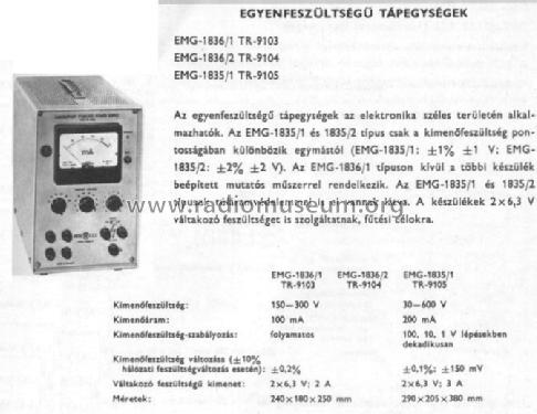 DC Power Supply 1835 /2 TR-9106; EMG, Orion-EMG, (ID = 766133) Equipment