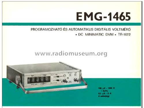 DC Voltmeter 1465/TR-1672; EMG, Orion-EMG, (ID = 907000) Equipment