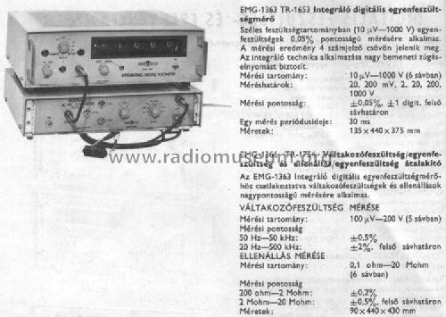 Digital DC V Meter 1363 / TR-1653; EMG, Orion-EMG, (ID = 766036) Equipment