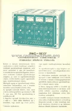 Lab. Power Supply 1833/ TR-9102; EMG, Orion-EMG, (ID = 1255280) Equipment