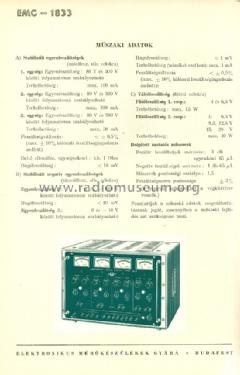 Lab. Power Supply 1833/ TR-9102; EMG, Orion-EMG, (ID = 1255281) Equipment
