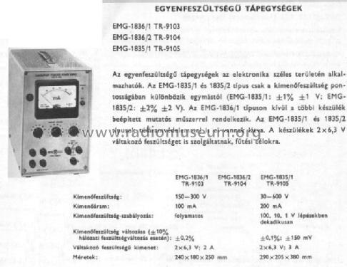 Lab. Power Supply 1835/1 / TR-9105; EMG, Orion-EMG, (ID = 766073) Equipment