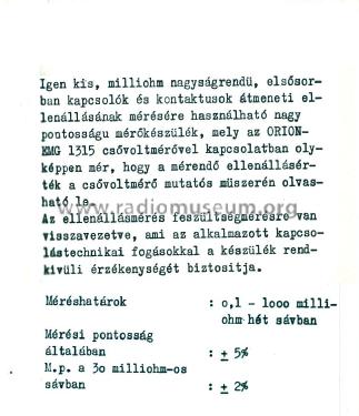 Milliohm Meter 1411; EMG, Orion-EMG, (ID = 2088396) Ausrüstung