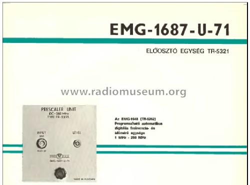 Prescaler Unit 1687-U-71 / TR-5321; EMG, Orion-EMG, (ID = 908415) Equipment