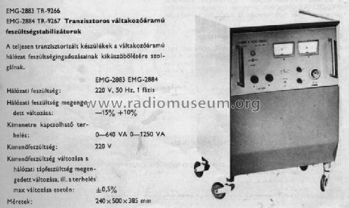 Transistor AC Voltage Stabilizer 2883 / TR-9266; EMG, Orion-EMG, (ID = 766148) Equipment