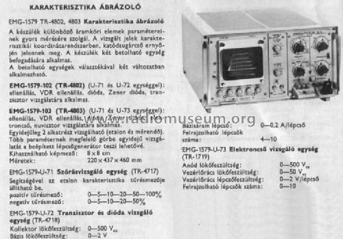 Transistor and Diode control 1579-U-72 / TR-4718; EMG, Orion-EMG, (ID = 766155) Equipment