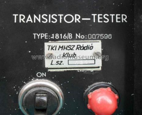 Transistor Teszter 1816/B / TR-9501-B; EMG, Orion-EMG, (ID = 1505647) Equipment