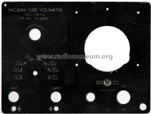 Tube Voltmeter 1315B; EMG, Orion-EMG, (ID = 582651) Equipment