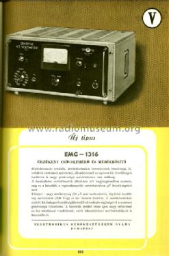 Tube Voltmeter & Meteramplifier 1316/TR-1201; EMG, Orion-EMG, (ID = 1254917) Equipment