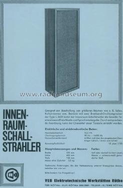 Innenraumschallstrahler ; Elektrotechnische (ID = 3160046) Parlante