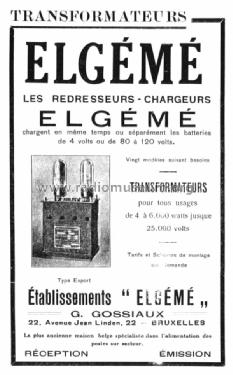 Redresseur-Chargeur Type R16 ; Elgémé, G. Gossiaux; (ID = 1723941) Power-S