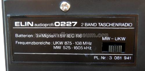 Audioprofi - 2 Band Taschenradio 0227; Elin AG für (ID = 1685544) Radio