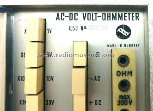 AC-DC Volt-Ohm Meter Q53; Elkisz Elkis Ipari (ID = 1871616) Equipment