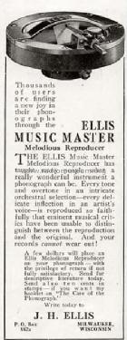 Music-Master Phonograph Reproducer ; Ellis, J.H.; (ID = 1732165) Microfono/PU