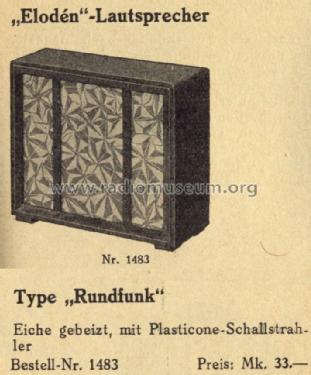 Rundfunk ; Elodén-Werke, Müller (ID = 1394056) Lautspr.-K