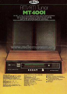 AM/FM Tuner MT 4001; Elowi; Locher KG, (ID = 2024319) Radio