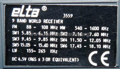 9 Band Portable Radio Receiver 3559; Elta GmbH, Rödermark (ID = 699980) Radio