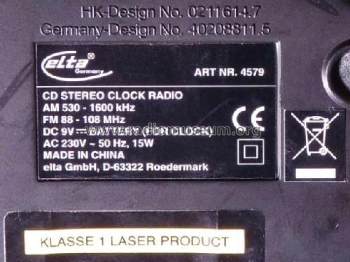 CD stereo clock radio 4579; Elta GmbH, Rödermark (ID = 2061753) Radio