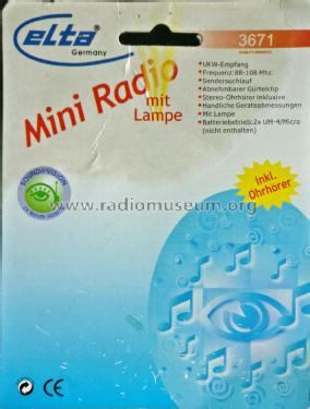 UKW Mini Radio mit Lampe 3671; Elta GmbH, Rödermark (ID = 2577085) Radio