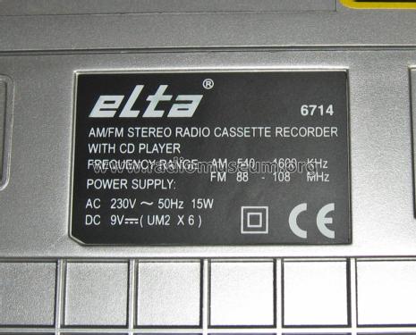 Portable CD Radio Cassette Recorder 6714; Elta GmbH, Rödermark (ID = 2059941) Radio