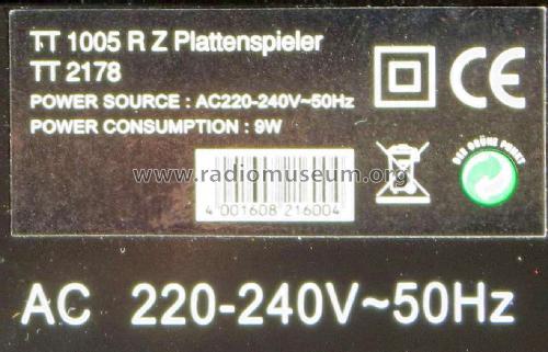 RZ Plattenspieler TT 1005; Elta GmbH, Rödermark (ID = 2386611) R-Player