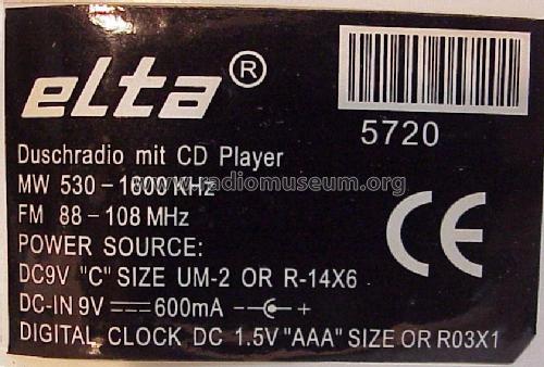 Shower CD Clock Radio - Duschradio mit CD-Player 5720; Elta GmbH, Rödermark (ID = 2668952) Radio