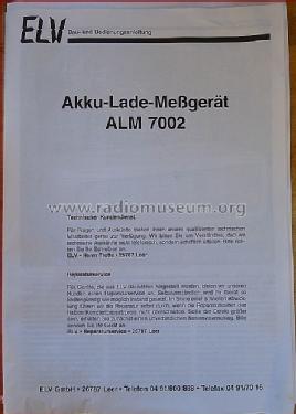 Akku-Lade-Messgerät Kit ALM 7002; ELV Elektronik AG; (ID = 1673297) Equipment