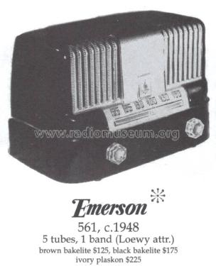 561 Moderne Ch= 120001B; Emerson Radio & (ID = 1412225) Radio
