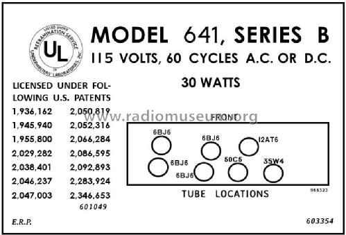 641B Ch= 120125-B; Emerson Radio & (ID = 2878415) Radio