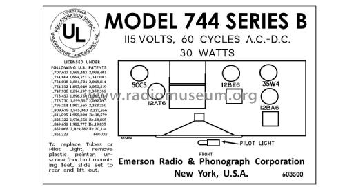 744B Ch= 120175-B; Emerson Radio & (ID = 2926849) Radio