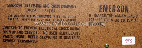 8 Transistor AM-FM Radio 31T64; Emerson Radio & (ID = 2048541) Radio