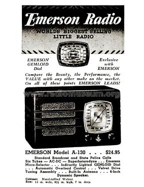 A-130 Ch= A; Emerson Radio & (ID = 2788316) Radio
