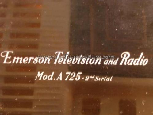 A725 - 2nd Serial ; Emerson Radio & (ID = 877599) Radio