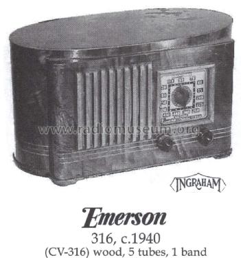 CV-316 Ch= CV; Emerson Radio & (ID = 1411788) Radio