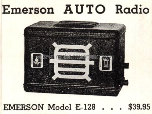 E-128 Ch= E; Emerson Radio & (ID = 1416906) Car Radio