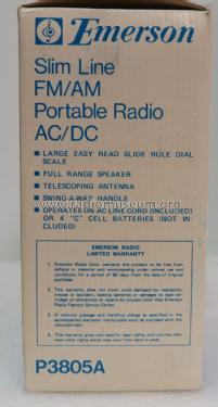 FM/AM 2 Band AC/DC P3805A; Emerson Radio & (ID = 2336465) Radio