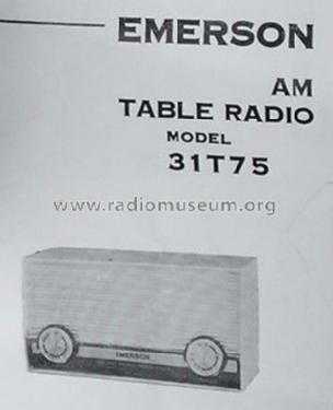 Instant Sound-Solid State - AM Table Radio 31T75; Emerson Radio & (ID = 1721948) Radio