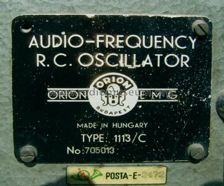 Audio-Frequency RC Oscillator 1113/C; EMG, Orion-EMG, (ID = 2646758) Ausrüstung