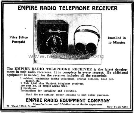 Empire Radio Telephone Receiver ; Empire Radio Corp.; (ID = 988983) Galène